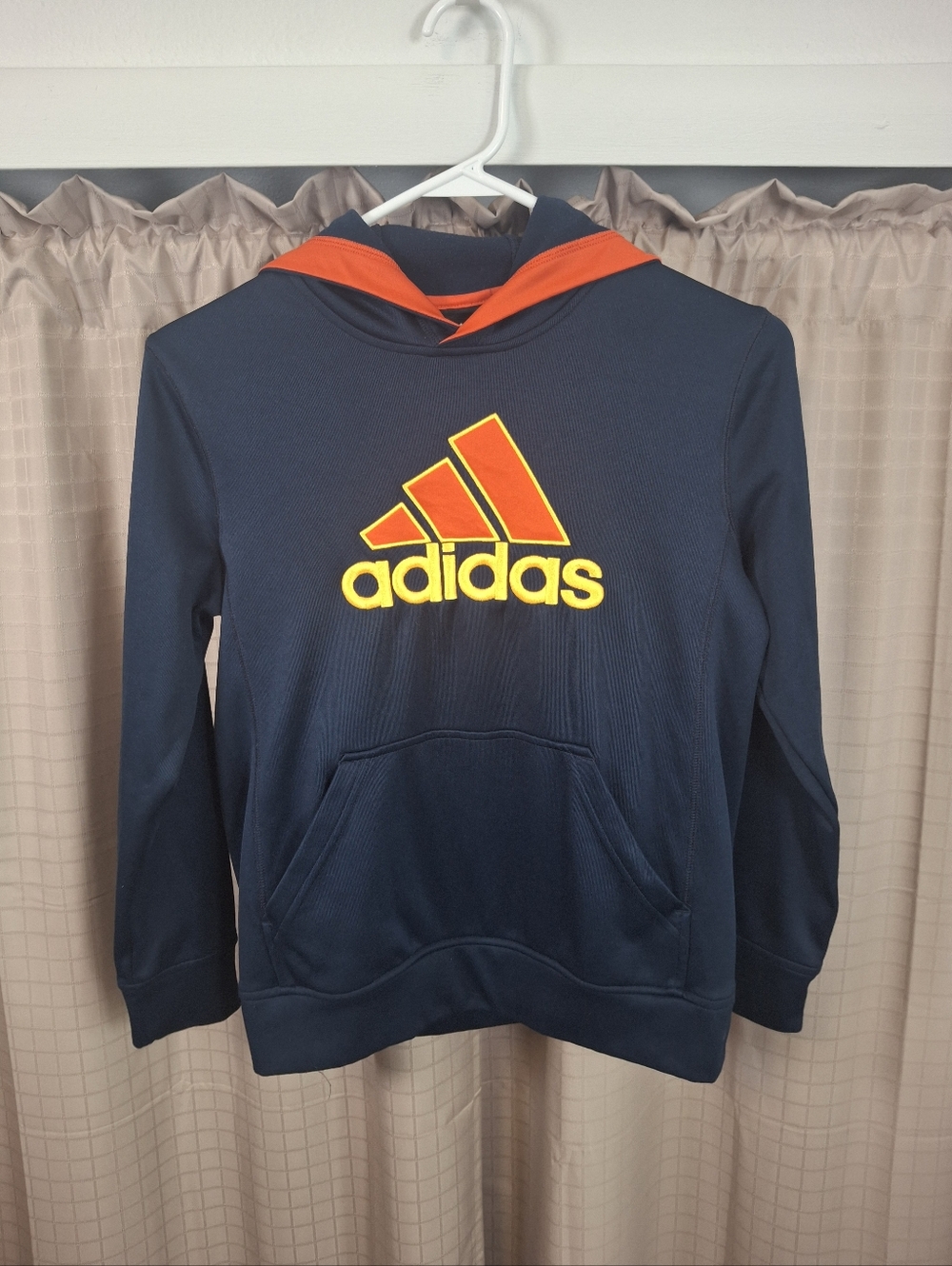 Youth Boys Adidas Blue Pullover Hoodie Logo Size Medium 10/12